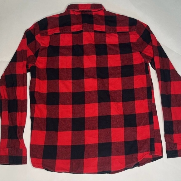 Forever 21 Men’s Large Red & Black Flannel Button Down - Picture 2 of 4
